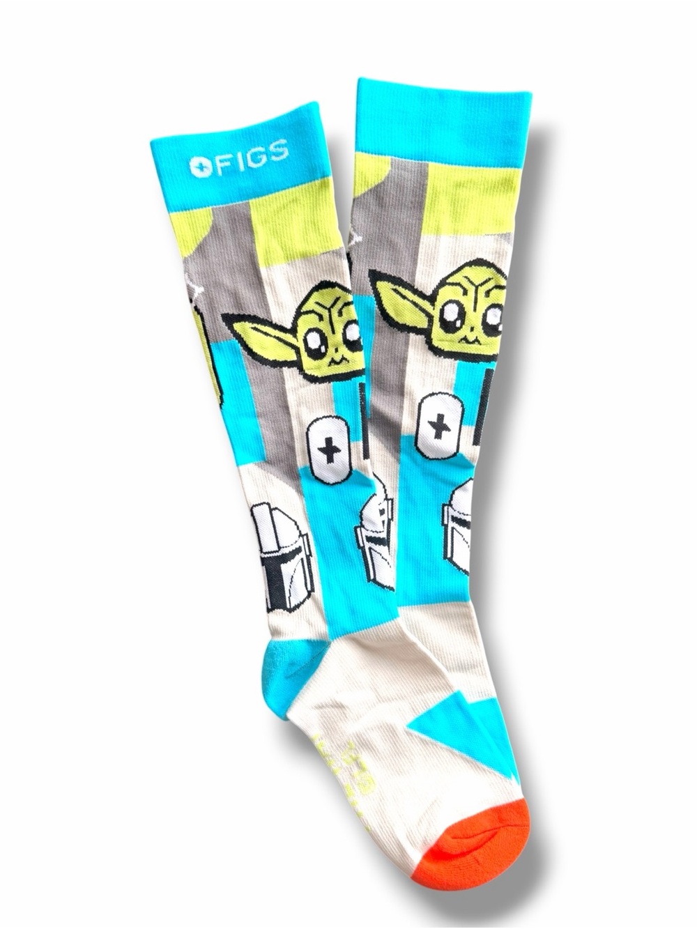 FIGS Star Wars Mandalorian Grogu Compression Socks Size Small Baby Yoda Nurse